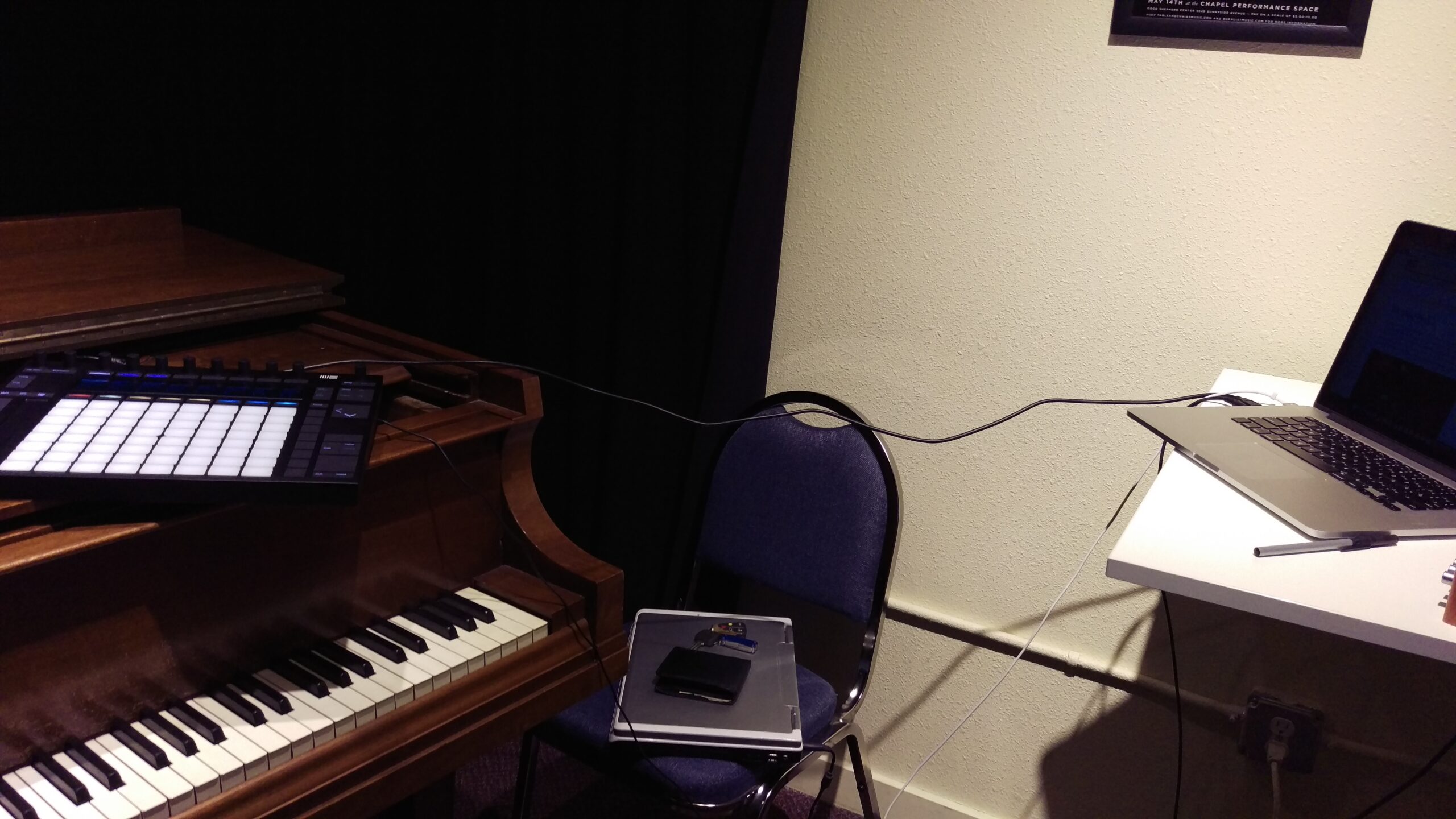 Zamir piano lesson setup